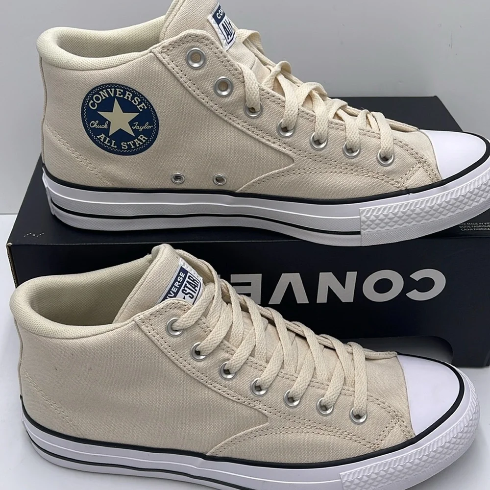 Converse Men's Cream High-Top Sneakers A09458F CTAS MALDEN STREET MID NATURAL